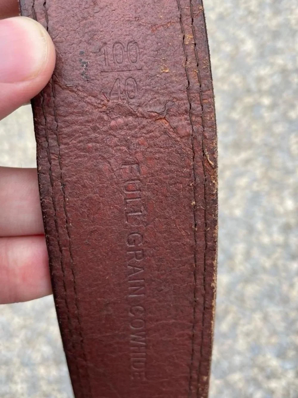 Genuine Relic Brand Men's Full Grain Brown Leather Belt with Silver Buckle